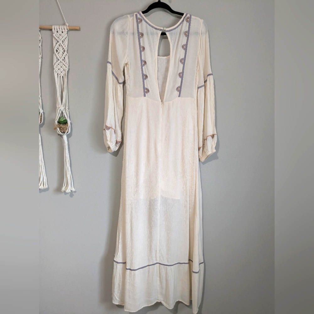 Free People Desert Winds Embroidered Boho Maxi Dress 4 - Picture 9 of 16